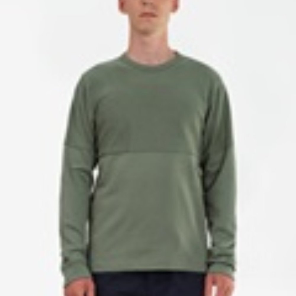 NWOT Norse Project Halfdan LS Terry Green Moss Long Sleeve Pullover Shirt Sz S